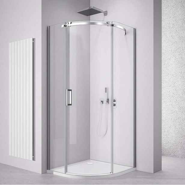 Polysan Thron - Sprchový kout Square čtvrtkruhový 90x90 cm, pravá, Antidrop, čiré sklo/chrom TL2690R-5002