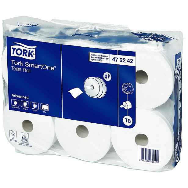 TORK SmartOne Toaletní papír, 2-vr., rec. (bal.6ks) T8 341.472242
