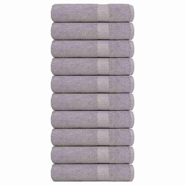 vidaXL Ručníky FROGN 10 ks šedé 100x150 cm 360 g/m²