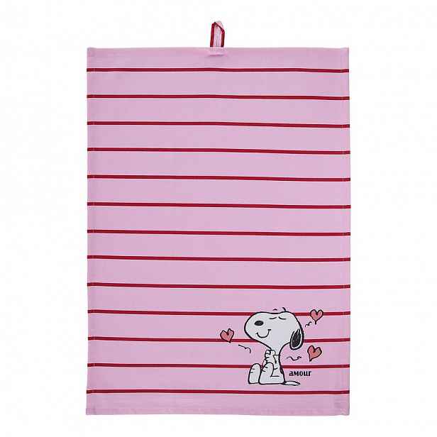 PEANUTS Utěrka "Amour" - růžová/červená