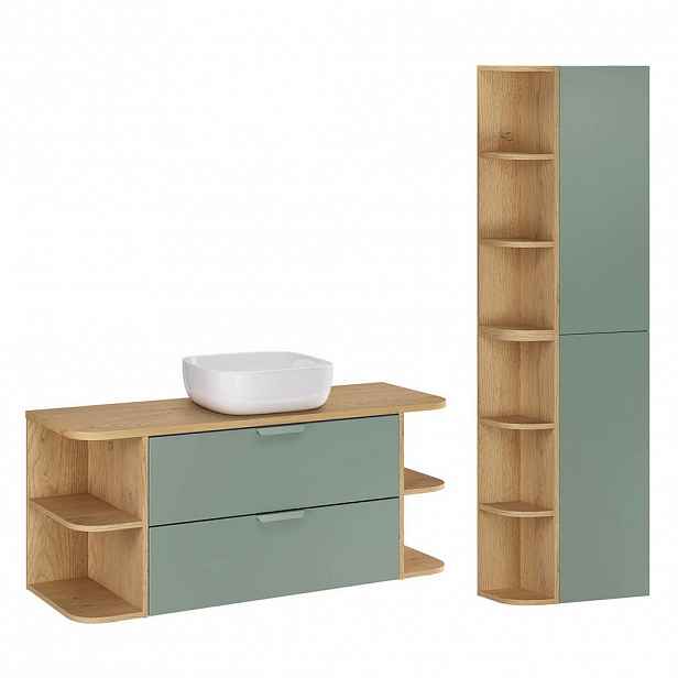 Petits-meubles KOUPELNOVÝ NÁBYTEK 120.4cm Oria 2er-Set Zelená
