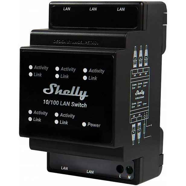 Shelly Lan Switch Přepínač Lan Na Din Lištu