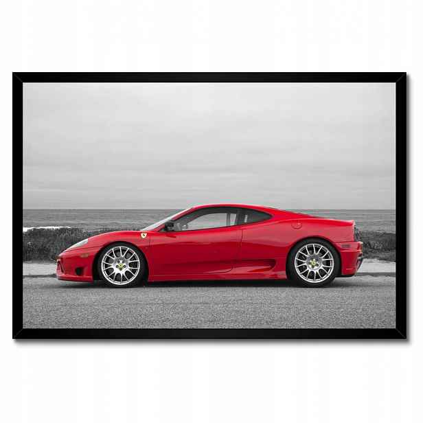 Plakáty v rámu 60x40 Červené ferrari na pláži