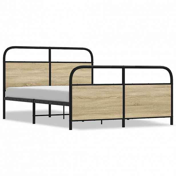 vidaXL Rám postele bez matrace 120x190 cm dub sonoma kompozitní dřevo
