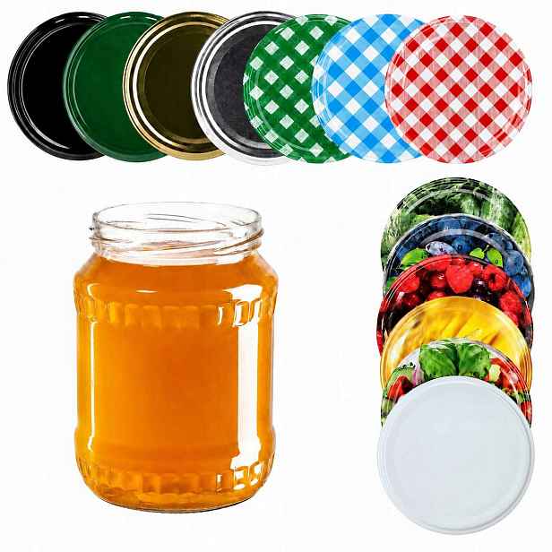 24 x Sklenička 720 ml Sklenice Na Zavařeniny Med Okurky Víčko Šroubovací Fi 82