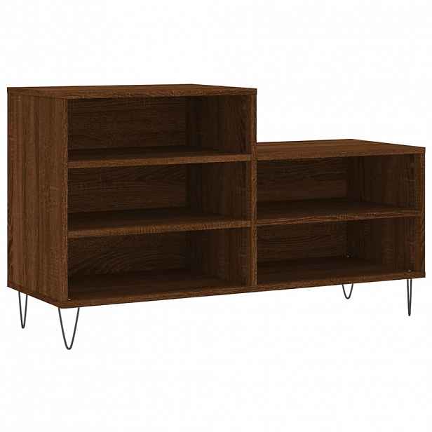 vidaXL Botník hnědý dub 102x36x60 cm kompozitní dřevo