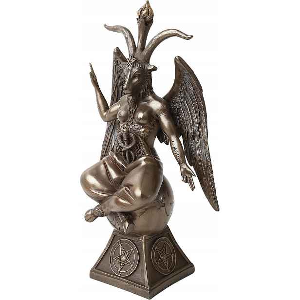 Dekorace figurka Baphomet 30 cm pryskyřice v bronzu Satan okultismus dárek