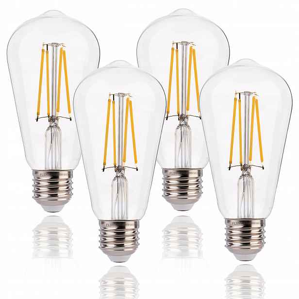 Flsnt Led žárovka Edison E27 ST64 7W 806lm 2700K teplá bílá 4ks