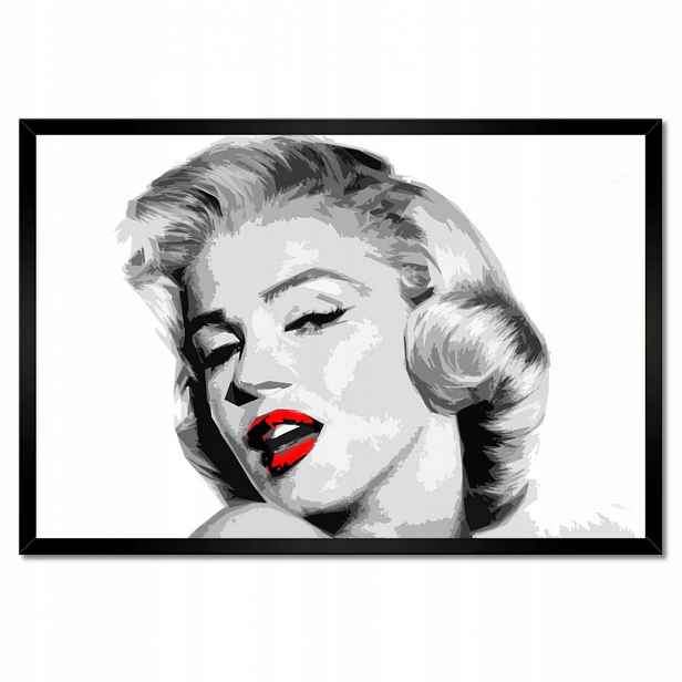 Plakáty v rámu 60x40 Marilyn červené rty