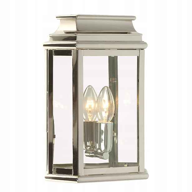Venkovní zahradní nástěnná lampa Elstead, klasická, leštěný nikl IP44