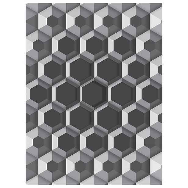 Vliesová fototapeta Šestiúhelníky šedá geometrie abstrakce 206x275 lepidlo