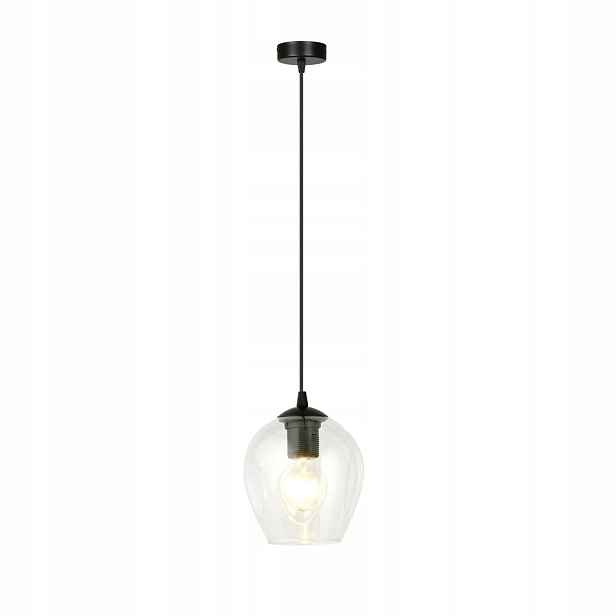 Závěsná lampa černá skleněná bodová lampa nad stůl ostrov bar Emibig