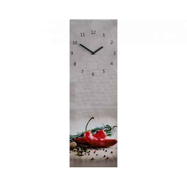 Nástěnné hodiny Papriky, 20x60 cm
