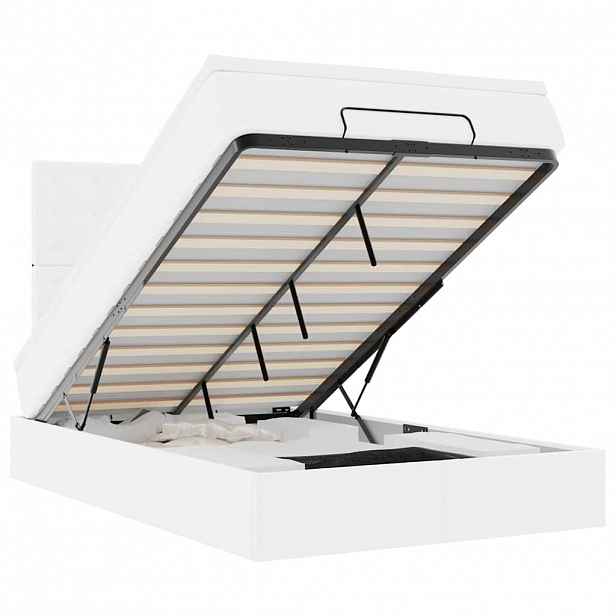 vidaXL Osmanský rám postele s matrací bílý 120x190 cm umělá kůže