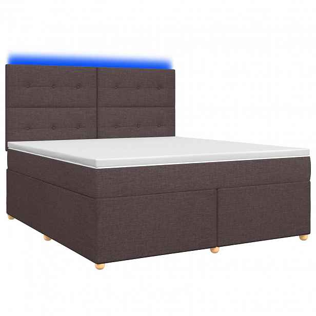 vidaXL Postel boxspring s matrací Tmavě hnědá 140 x 200 cm Textil