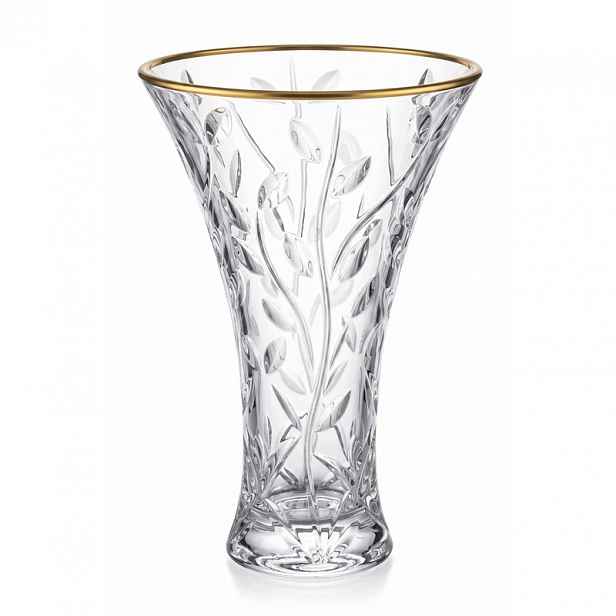 Dekorativní váza Bohemia Laurus Gold Rim 30 cm