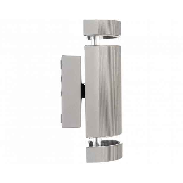 Gtv dvousměrná nástěnná lampa Silva, GU10, Max 2x50W, IP54, šedá