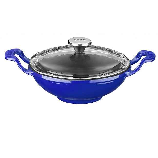 Litinový wok 16 cm modrý