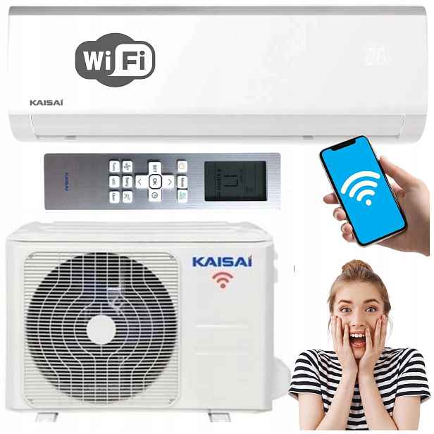 Nástěnný klimatizátor Kaisai Fly 2,6 kW Wifi Funkce Ohřevu Domu Topení