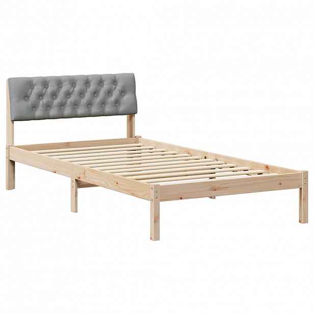 vidaXL Rám postele s čelo Hnědá a světlá šedá 100 x 200 cm