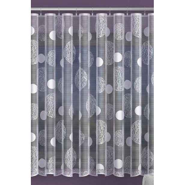Mg Záclona puntíky 628/097 Bílá 250x250 cm Hotová S Páskou K