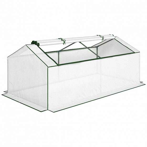 Outsunny SKLENÍK NA RAJČATA s roletovým oknem 180/90/70 cm