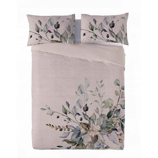 Povlečení Lněné Linen Potisk 160x200 Kytice 03