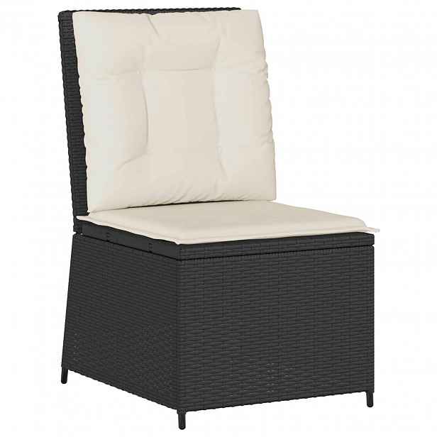 vidaXL Zahradní sofa Černá a krémově bílá polyratan