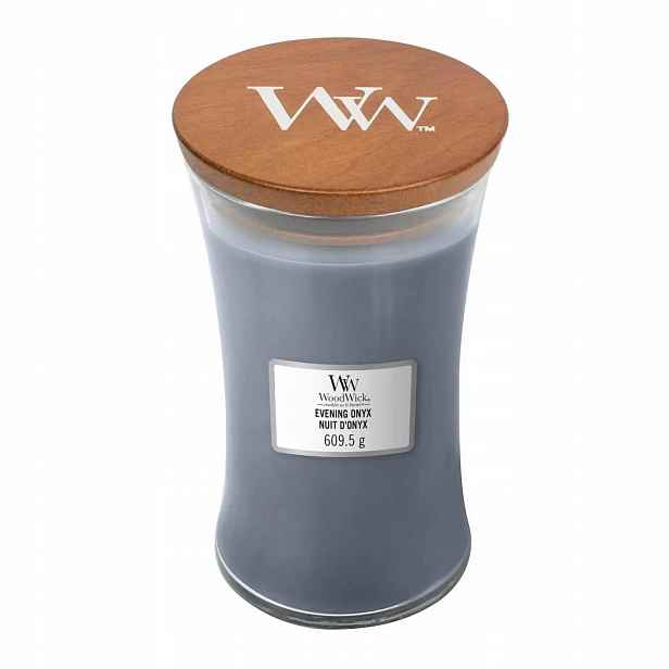 WoodWick – Evening Onyx – velká vonná svíčka s dřevěným knotem