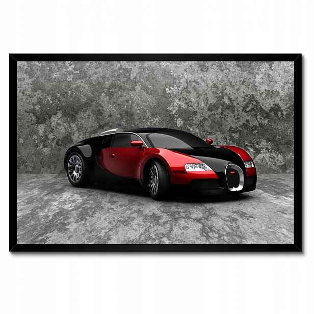 Plakáty v rámu 60x40 Bugatti Veyron Červená