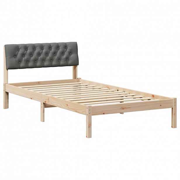 vidaXL Rám postele s čelo hnědá a tmavě šedá 100 x 200 cm