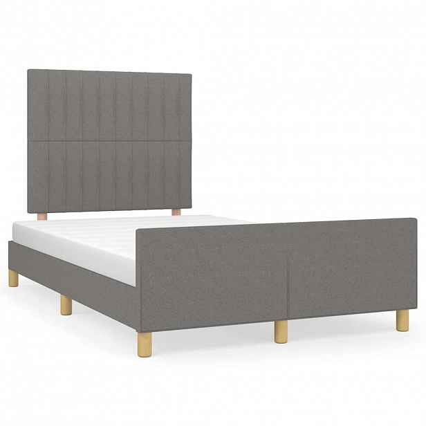 vidaXL Rám postele bez matrace tmavě šedá 120 x 200 cm textil