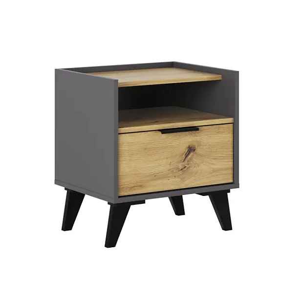Casarredo Noční stolek SKOURA - dub artisan/grafit