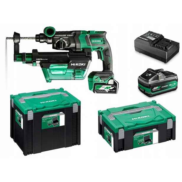 Kombinované vrtací-sekací kladivo SDS-Plus Hikoki DH36DPE Wez 2x2,5Ah