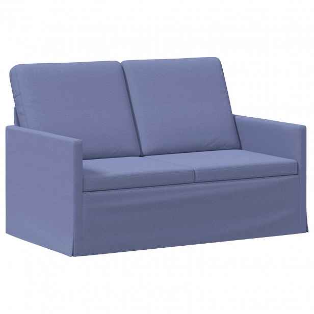 vidaXL Pohovka pro 2 osoby Modrá džínovina 130 x 81 x 82 cm Textil
