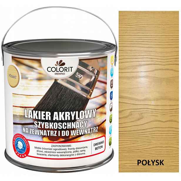 Colorit Akrylový Lak Na Dřevo 2,5 L, Lesk