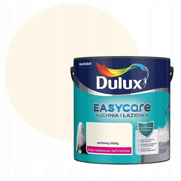 Dulux Easy Kuchyně Koupelna Perleťově bílá 2,5L Satén