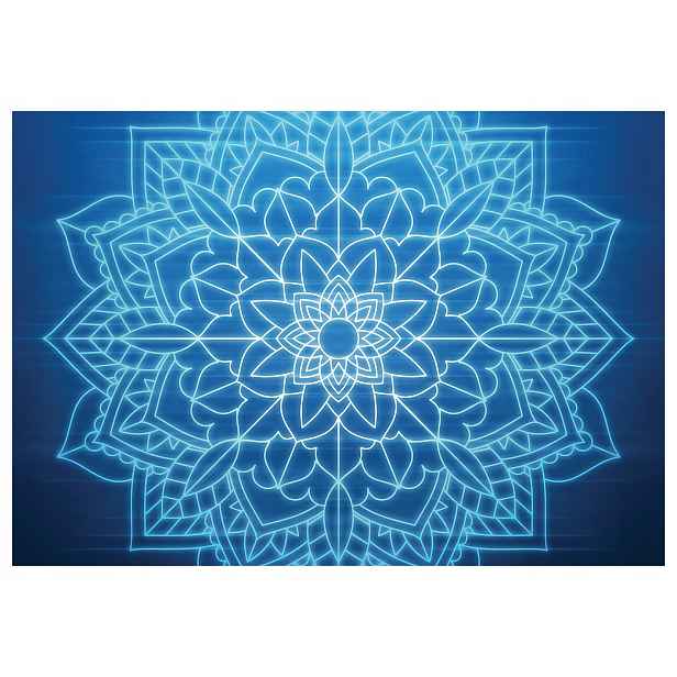 Fototapeta Mandala symetrie relaxace abstrakce světle modrá-bílá 254x184 lepidlo