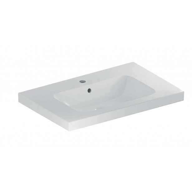 Geberit iCon - Umyvadlo 75x48x16 cm, s přepadem, s otvorem pro baterii, bílá 501.839.00.1