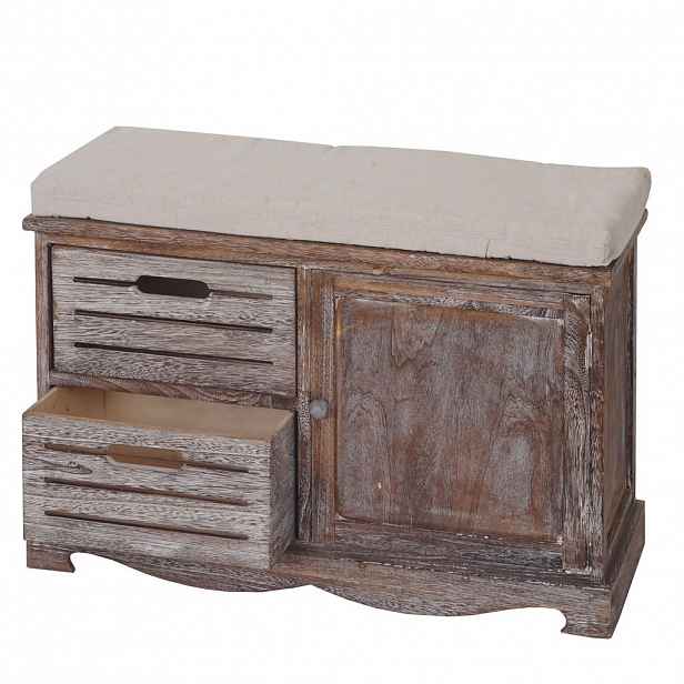 MCW LAVIČKA SHABBY-LOOK Hnědá, krémově bílá