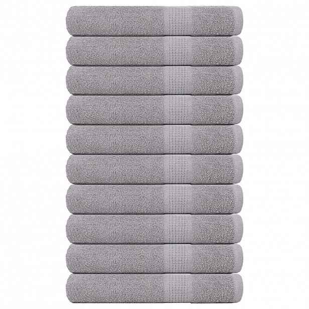 vidaXL Ručníky FROGN 10 ks šedé 100x200 cm 360 g/m²