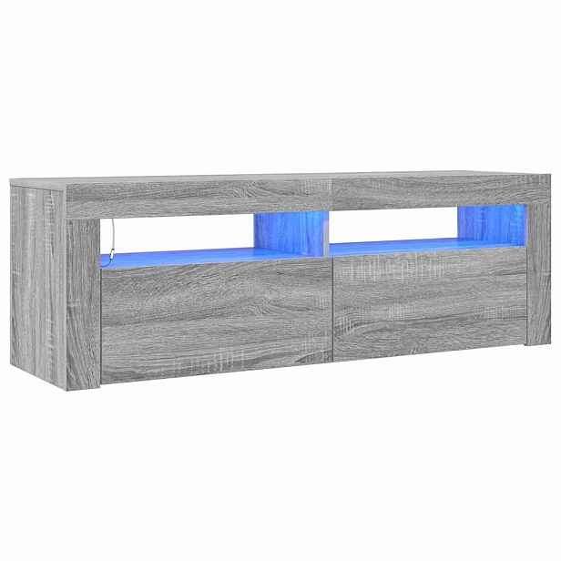 vidaXL TV skříňka s LED osvětlením šedá sonoma 120 x 35 x 40 cm