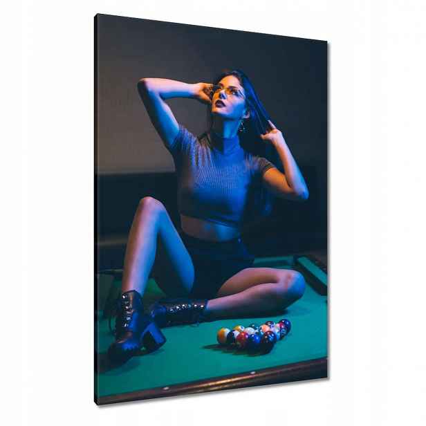 Obrazy 70x100 Kulečník Hra Stůl Bílé Tyče