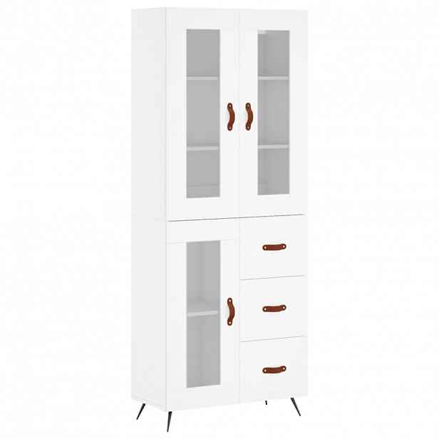 vidaXL Skříň highboard bílá 69,5 x 34 x 180 cm kompozitní dřevo