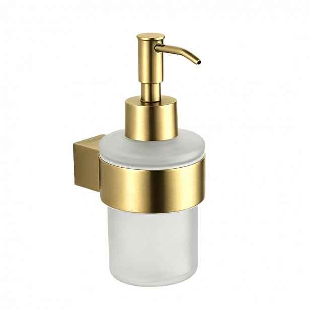 kielle Vega - Dávkovač mýdla s držákem, matné sklo/brushed gold 40118036