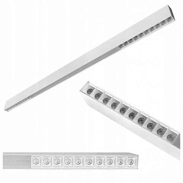 Lineární Lampa Premium Nástěnná Závěsná Bílá Led 40W Teplá Barva 3000K