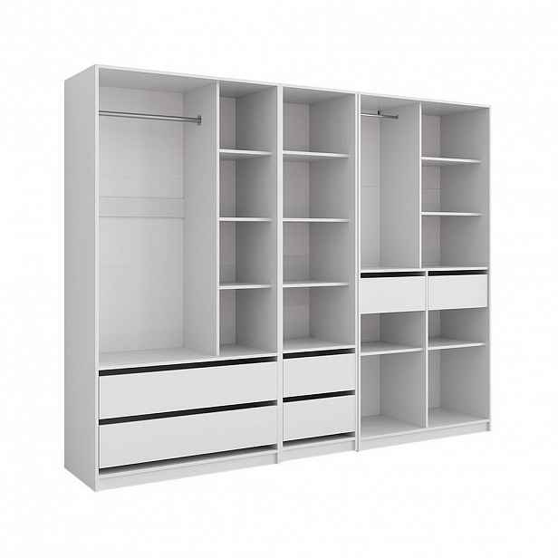 Vicco ŠATNÍ SKŘÍŇ Elmo Bílá 100 x 200 cm Sada 3 kusů