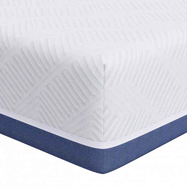 vidaXL Matrace Bílá a modrá 100 x 200 cm Žakárová tkanina