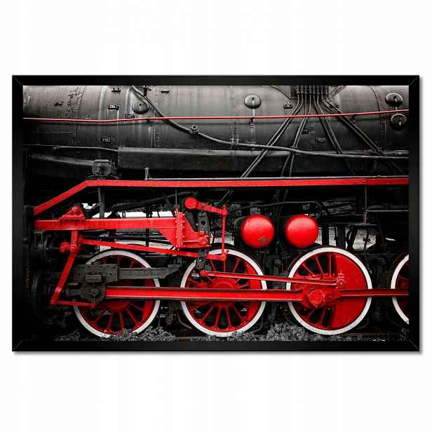 Plakáty v rámu 60x40 Červené hnací kola