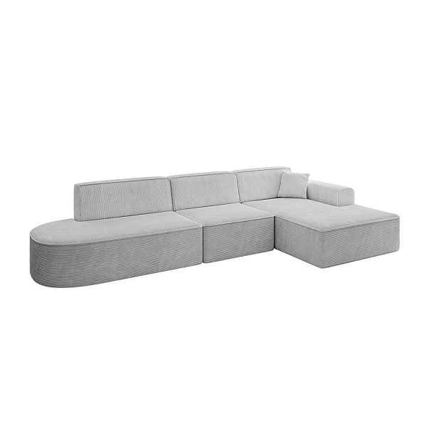 ALTDECOR ROHOVÁ SEDAČKA s otomanem, pravá IREA-L2-v3 327x165x77 Šedá Manšestr